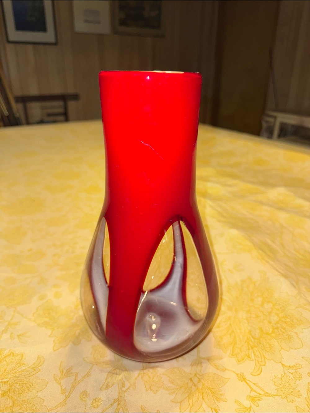 Red Art Glass Bud Vase